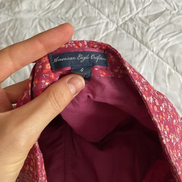 American Eagle Pink Ditsy Flowers Strapless Dress - Picture 9 of 13